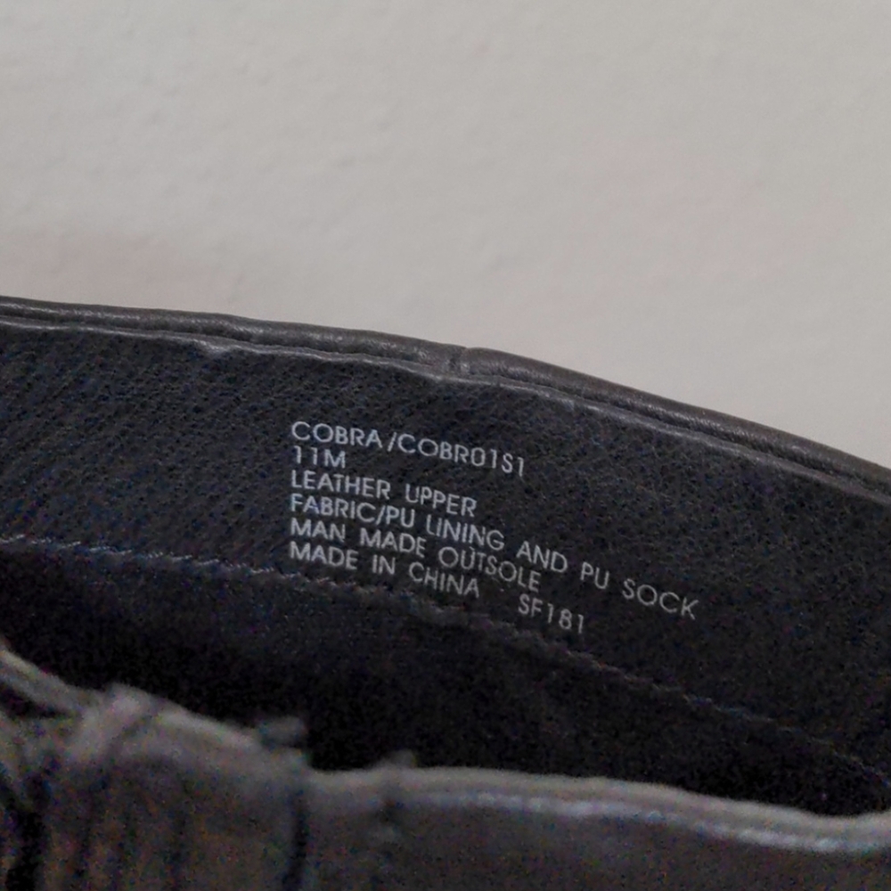 Steve Madden Cobra Black Genuine Leather Platform Boots sz 11 Goth Chunky Stack - Picture 8 of 10